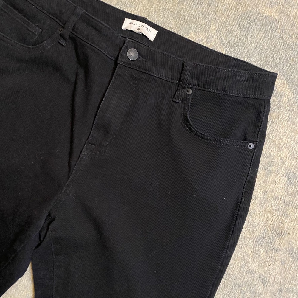 Nili Lotan Jeans Womens Large Black Skinny Stretch Denim Pants High Rise Casual - Picture 2 of 14